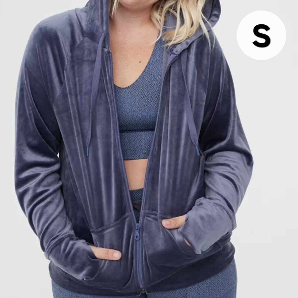 Aerie OFFLINE After Party Velour Oversized Full Zip Hoodie